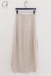 SWAYING 24 Autumn and Winter Wool Velvet Blended Cocoon Long Skirt SW-SW24AW3B11-MB Beige